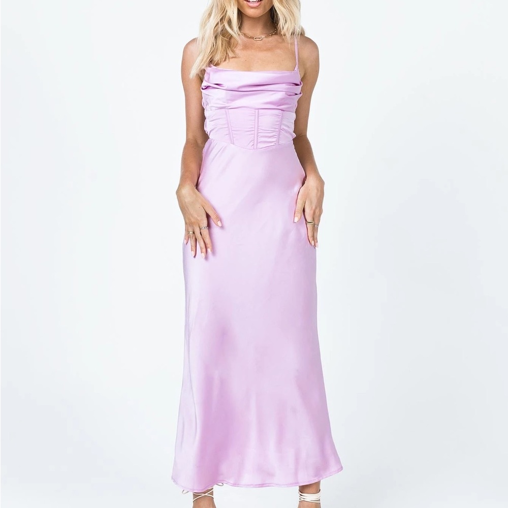 Princess Polly Lilac Maxi Corset Backless Dress